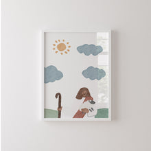 Load image into Gallery viewer, Watercolor Psalm 23 Jesus and sheep set of 2 art print 07-261