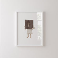 Load image into Gallery viewer, Watercolor pink girl Jesus loves me set of 2 art prints 07-24704