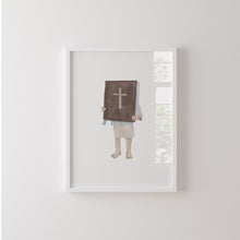 Load image into Gallery viewer, Watercolor blue boy Jesus loves me set of 2 art prints 07-24703