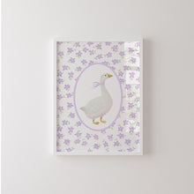Load image into Gallery viewer, Watercolor Lavender Silly goose set of 2 art prints 07-27606