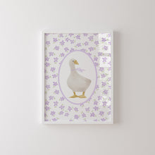 Load image into Gallery viewer, Watercolor Lavender Silly goose set of 2 art prints 07-27606