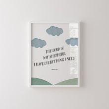 Load image into Gallery viewer, Watercolor Psalm 23 Jesus and sheep set of 2 art print 07-261