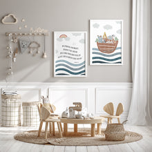 Load image into Gallery viewer, Watercolor Noah's ark art print 07-246