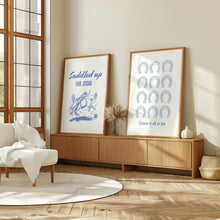 Load image into Gallery viewer, Blue  set of 2 saddled up cowboy bible verse wall art prints