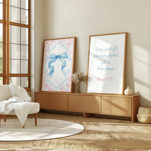 Load image into Gallery viewer, set of 2 James 1:17 pink blue coquette bible verse wall art prints