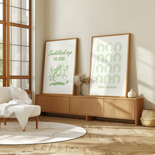 Load image into Gallery viewer, Green set of 2 saddled up cowboy bible verse wall art prints