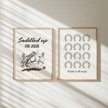 Load image into Gallery viewer, set of 2 cowboy bible verse wall art prints