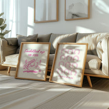 Load image into Gallery viewer, Pink set of 2 cowboy bible verse wall art prints