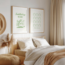 Load image into Gallery viewer, Green set of 2 saddled up cowboy bible verse wall art prints