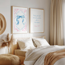 Load image into Gallery viewer, set of 2 James 1:17 pink blue coquette bible verse wall art prints