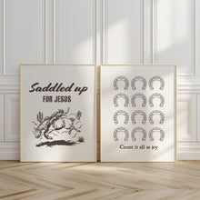 Load image into Gallery viewer, set of 2 cowboy bible verse wall art prints