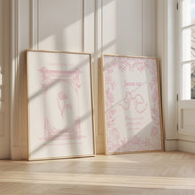 Load image into Gallery viewer, Modern pink aesthetic coquette Christian art set of 2 art prints