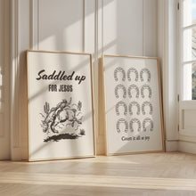 Load image into Gallery viewer, set of 2 cowboy bible verse wall art prints