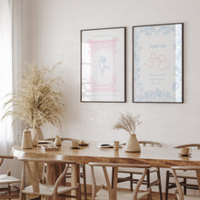 Load image into Gallery viewer, Set of 2 pink blue coquette bible verse wall art prints