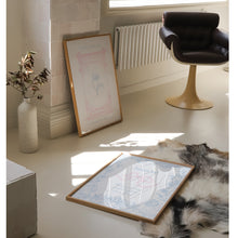 Load image into Gallery viewer, Set of 2 pink blue coquette bible verse wall art prints