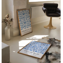 Load image into Gallery viewer, Blue set of 2 Chinoiserie pattern Christian bible verse wall art prints