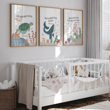 Load image into Gallery viewer, Watercolor set of 3 nautical under the sea Christian kids bible verse art prints 07-26202