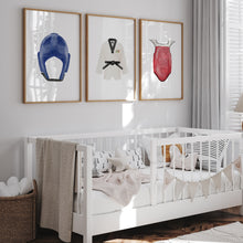 Load image into Gallery viewer, watercolor Taekwondo Martial arts gear and Dobok set of 3 art prints 07-27503