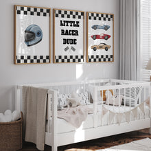 Load image into Gallery viewer, Watercolor car racer set of 3 art print 07-31705