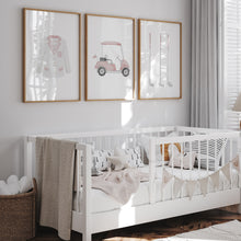 Load image into Gallery viewer, Watercolor Pink golf set of 3 wall art prints 07-27109