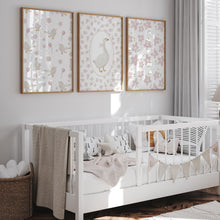 Load image into Gallery viewer, Watercolor Pink Silly goose set of 3 art prints 07-27604