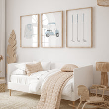 Load image into Gallery viewer, Watercolor Blue golf set of 3 wall art prints 07-27108