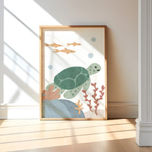 Load image into Gallery viewer, Watercolor under the sea set of 3 art prints 07-26201