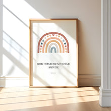 Load image into Gallery viewer, Watercolor pink boho rainbow heart set of 3 art prints 07-25202