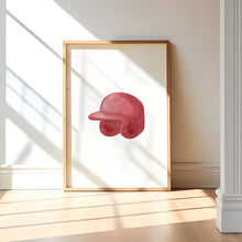 Load image into Gallery viewer, Watercolor red baseball sports nursery set of 3 art prints 07-27308