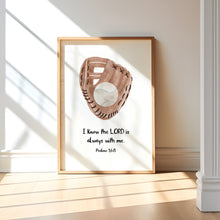 Load image into Gallery viewer, Watercolor Blue baseball Christian kids bible verse set of 3 art print 07-30303