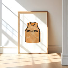 Load image into Gallery viewer, Watercolor basketball jersey, ball, sneakers set of 3 art print 07-27309
