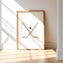 Load image into Gallery viewer, Watercolor Blue hockey set of 3 art print 07-30603