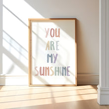 Load image into Gallery viewer, Watercolor boho pastel rainbow color you are my sunshine 07-26409
