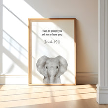 Load image into Gallery viewer, Watercolor safari baby animal bible verse set of 3 art print 07-16304