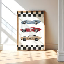 Load image into Gallery viewer, Watercolor car racer set of 3 art print 07-31705