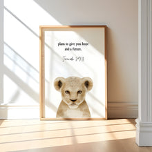 Load image into Gallery viewer, Watercolor safari baby animal bible verse set of 3 art print 07-16304