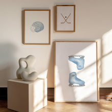 Load image into Gallery viewer, Watercolor Blue hockey set of 3 art print 07-30603