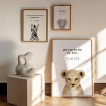 Load image into Gallery viewer, Watercolor safari baby animal bible verse set of 3 art print 07-16304