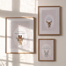 Load image into Gallery viewer, Watercolor pink baby animal bible verse set of 3 art print 07-16301