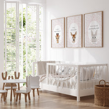 Load image into Gallery viewer, Watercolor pink baby animal bible verse set of 3 art print 07-16301