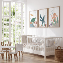 Load image into Gallery viewer, Watercolor under the sea set of 3 art prints 07-26201