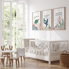 Load image into Gallery viewer, Watercolor set of 3 nautical under the sea Christian kids bible verse art prints 07-26202