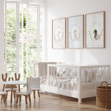 Load image into Gallery viewer, Watercolor Pink Blue Green Silly goose and Mallard duck set of 3 art prints 07-27602