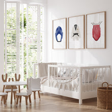 Load image into Gallery viewer, watercolor Taekwondo Martial arts gear and Dobok set of 3 art prints 07-27503