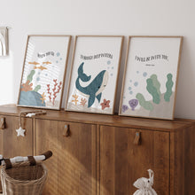 Load image into Gallery viewer, Watercolor nautical kids bible verse set of 3 prints 07-26203