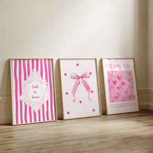 Load image into Gallery viewer, Aesthetic pink Valentines coquette bible verse set of 3 girly art prints