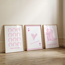 Load image into Gallery viewer, Aesthetic pink Western cowgirl coquette set of 3 bible verse art prints