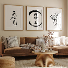 Load image into Gallery viewer, Korean Traditional style Taekwondo set of 3 art print 12-
