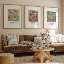 Load image into Gallery viewer, set of 3 chinoiserie flower  pattern bible verse art prints