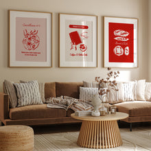 Load image into Gallery viewer, Red Modern Christian bible verse wall art prints